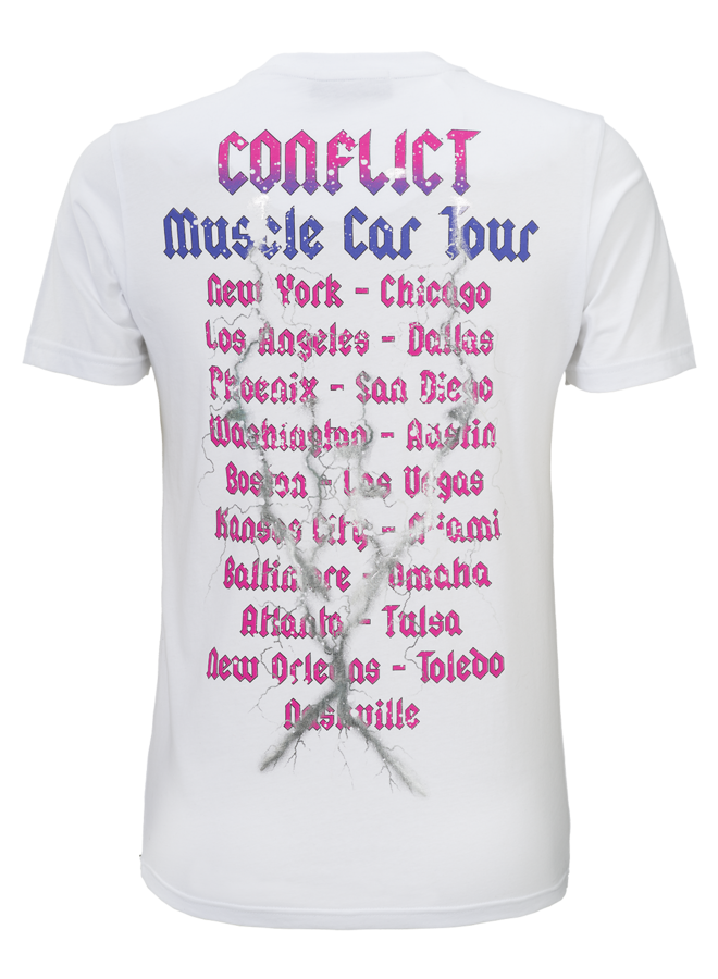 Conflict T-Shirt Muscle Cars White