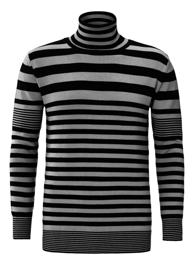 YCLO Knit Striped Light Gray / Black