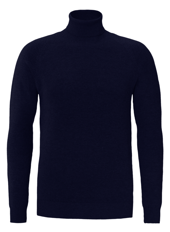 YCLO Fein gestrickter Rollkragenpullover Finn Navy