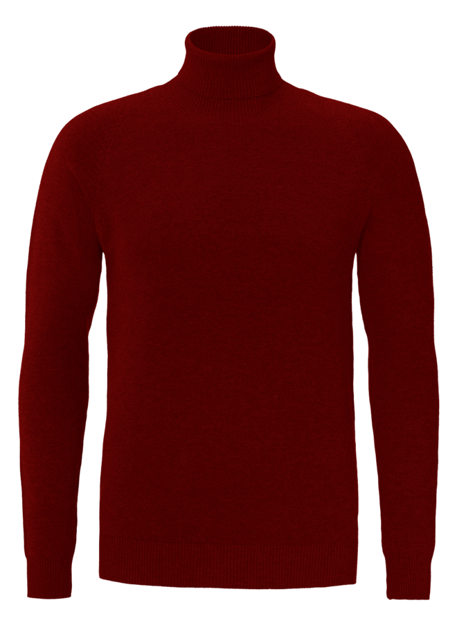 YCLO Fein gestrickter Rollkragenpullover Finn Red