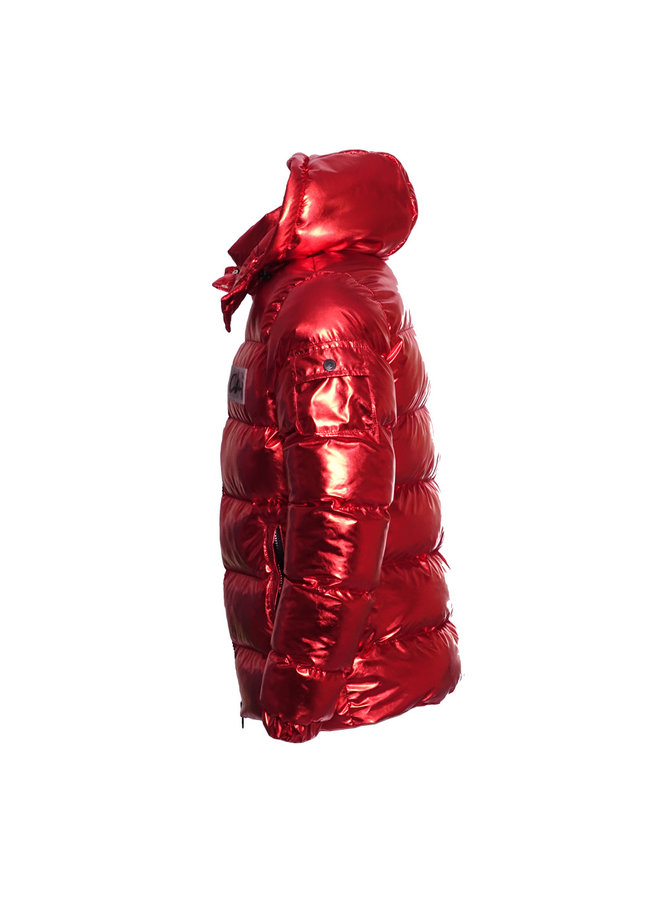 Conflict Puffer Jacket Metallic Red