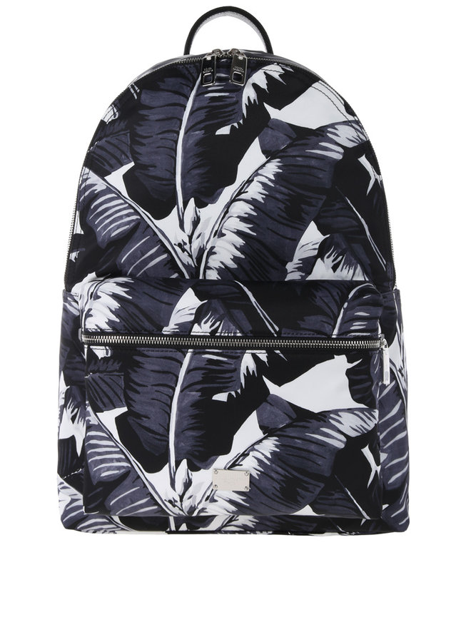 Dolce & Gabbana Backpack Palm Leafes Black