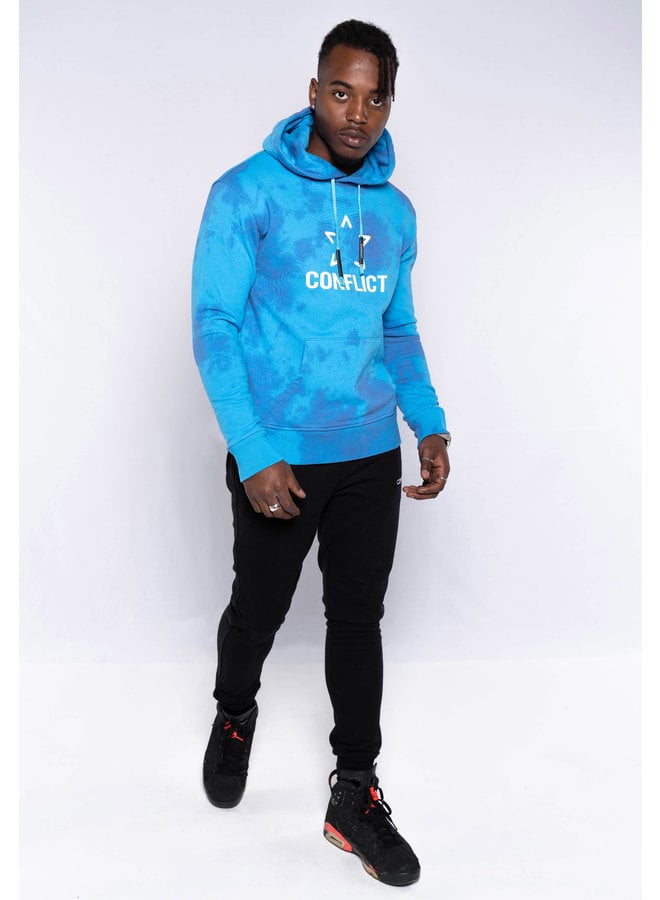 Conflict Hoodie Tie Dye Blue