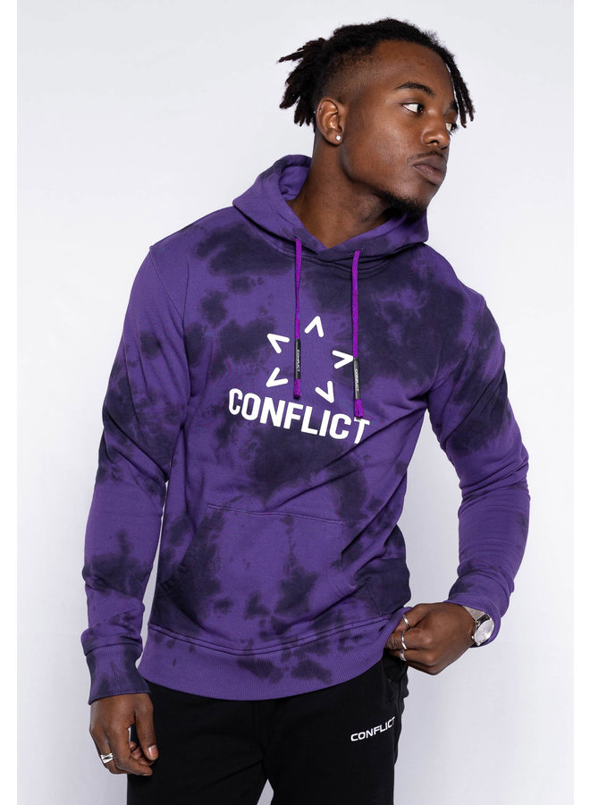 Conflict Hoodie Tie Dye Lila