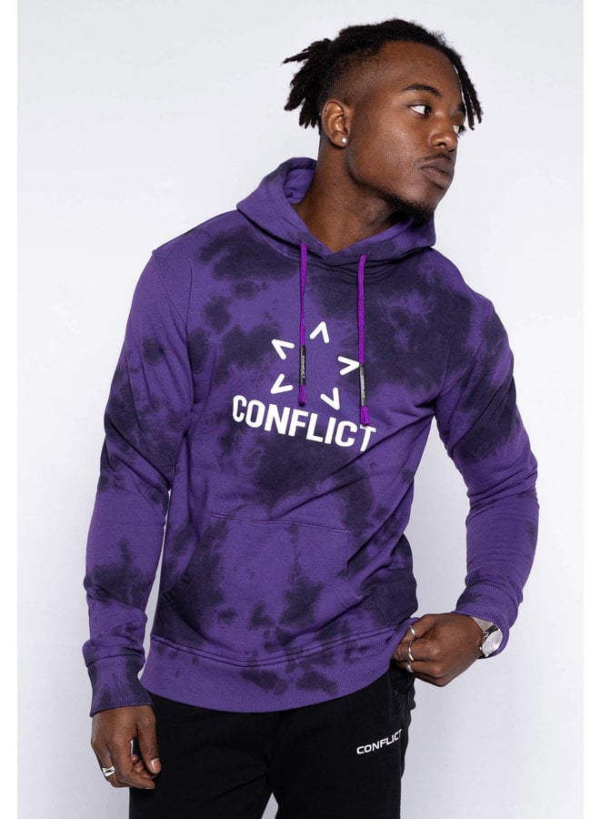 Conflict Hoodie Tie Dye Purple