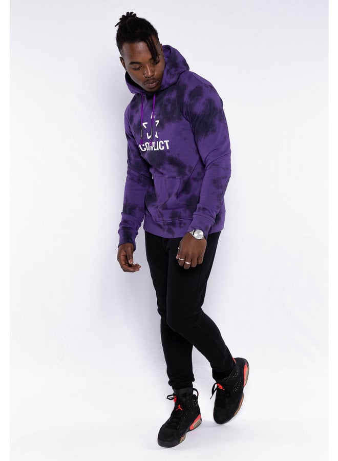 Conflict Hoodie Tie Dye Purple