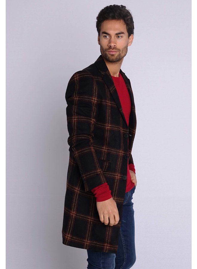 YCLO Carston Coat Black/Red