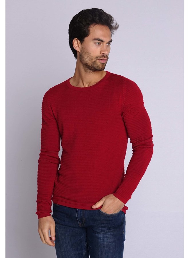 YCLO Strickpullover Rot stricken