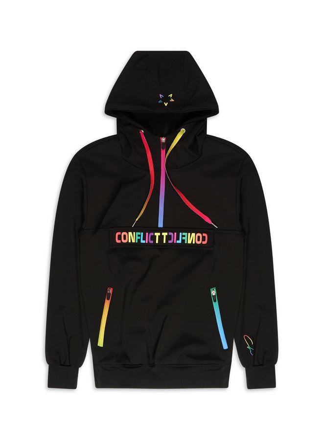 Conflict Anorak Soft Shell Jacket Black / Rainbow