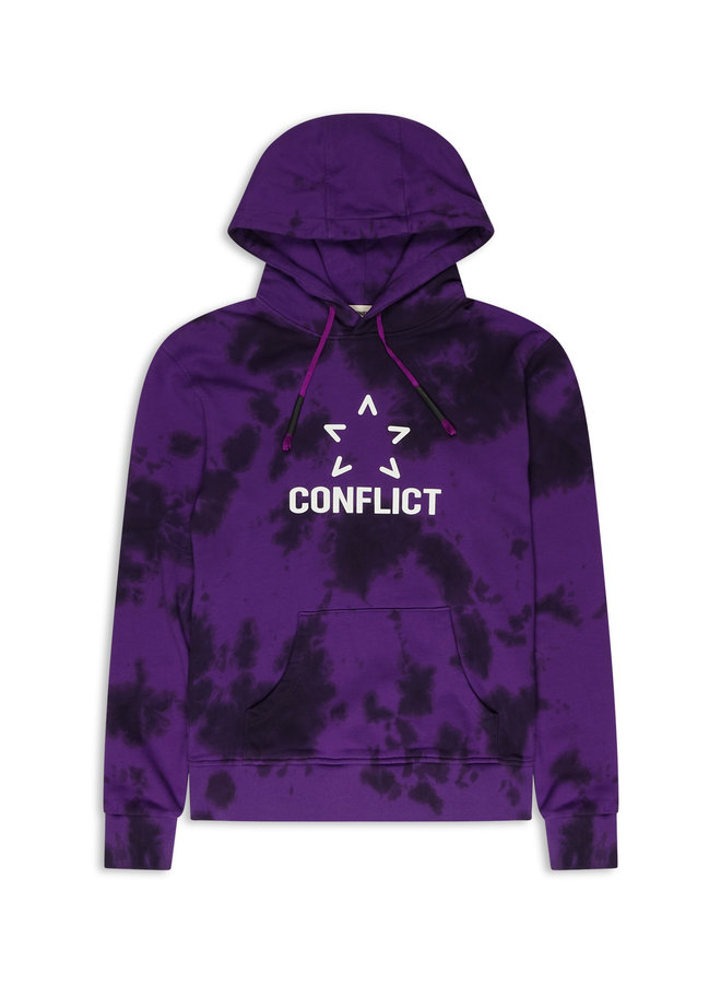 Conflict Hoodie Tie Dye Lila