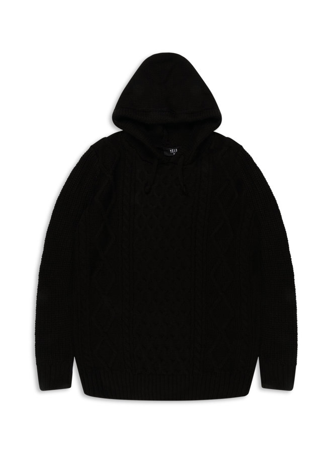 YCLO Strick Hoodie Stigo Black