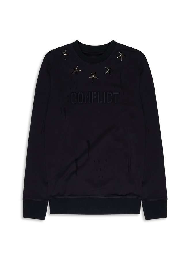 Conflict Sweater Metal Stars Navy