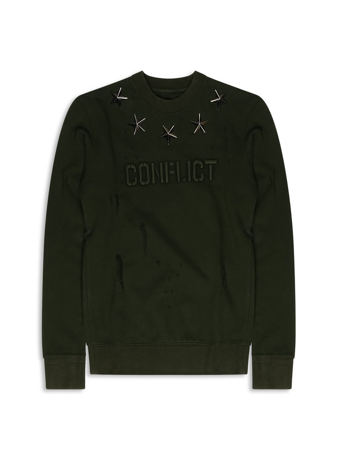 Conflict Sweater Metal Stars Army