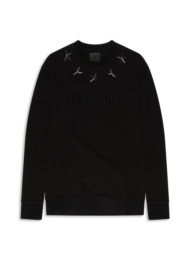 Conflict Sweater Metal Stars Black