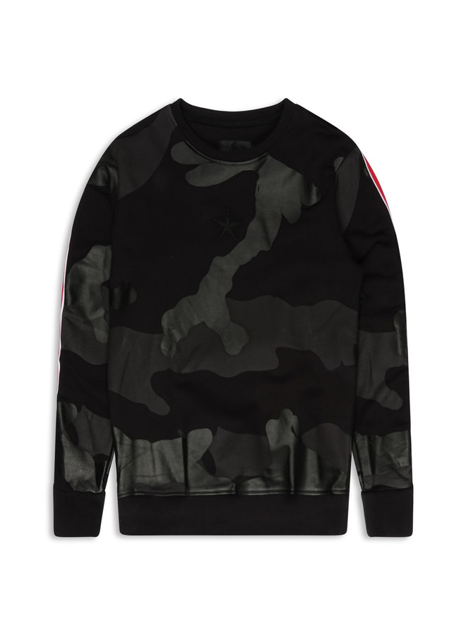 Conflict Sweater Camo Line Black