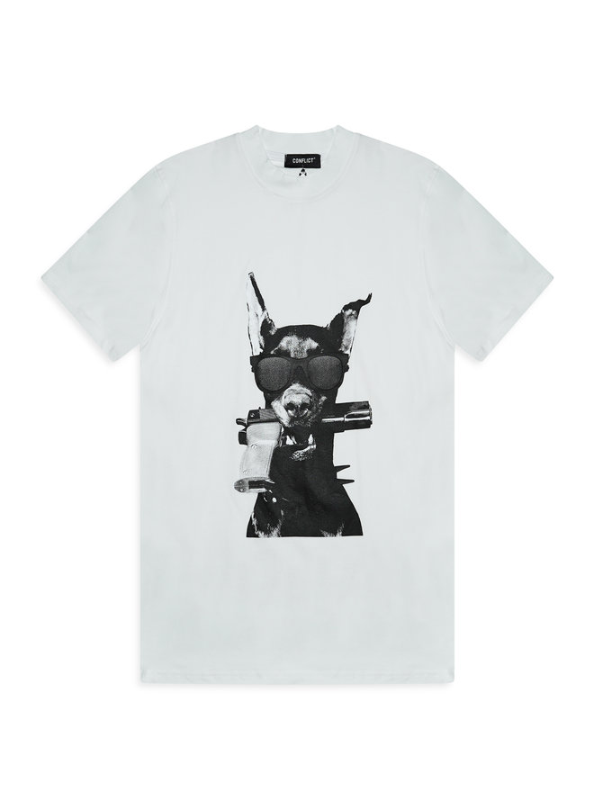 Conflict T-Shirt Doberman White