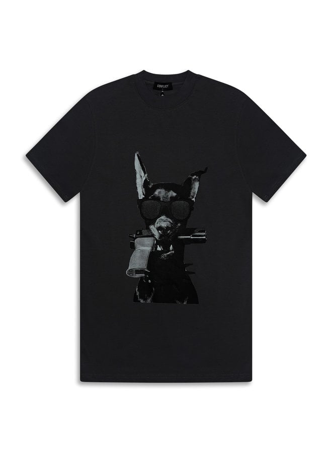 Conflict T-Shirt Dobermann Grau