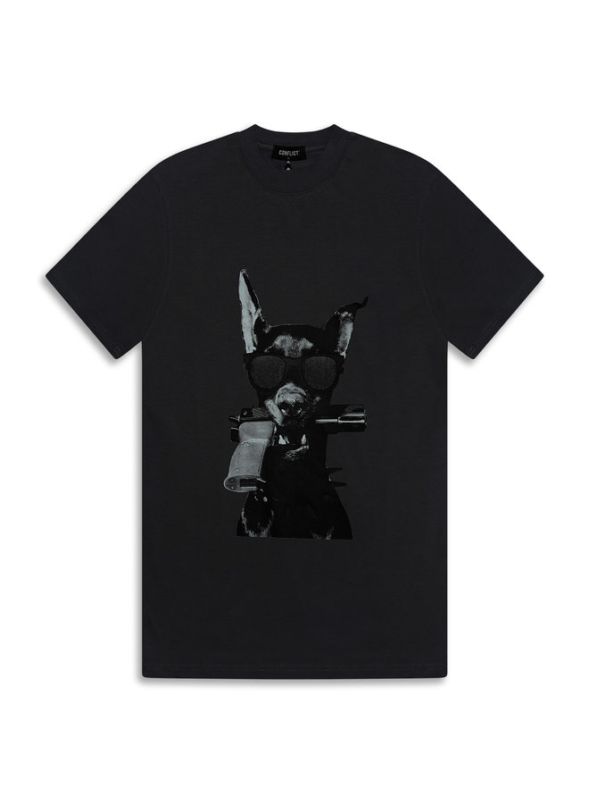 Conflict T-Shirt Doberman Grey