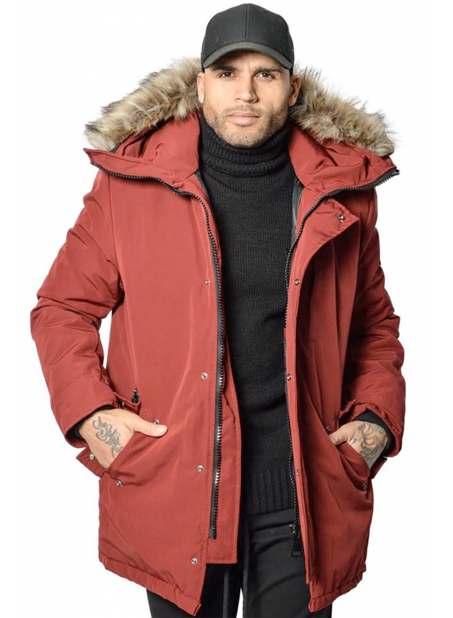 YCLO Torben Parka Bordeaux (Faux Fur)