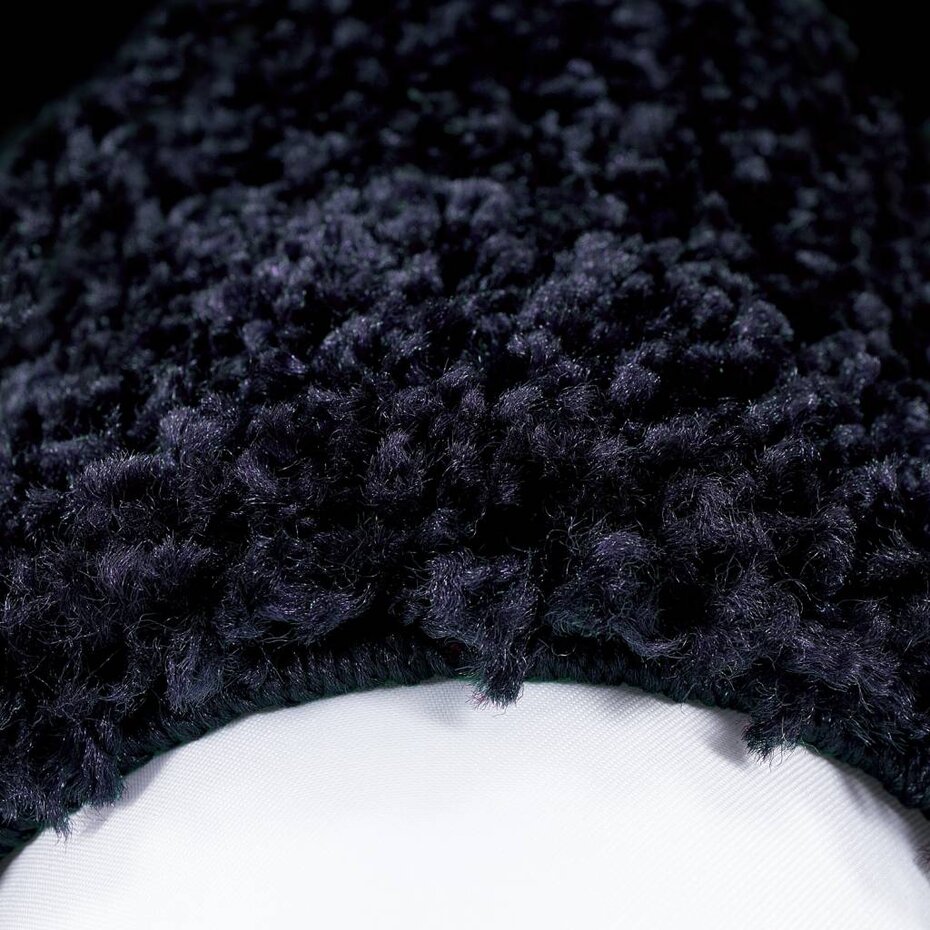 Hoogpolig vloerkleed - Candy Shaggy Marineblauw Lijstmotief