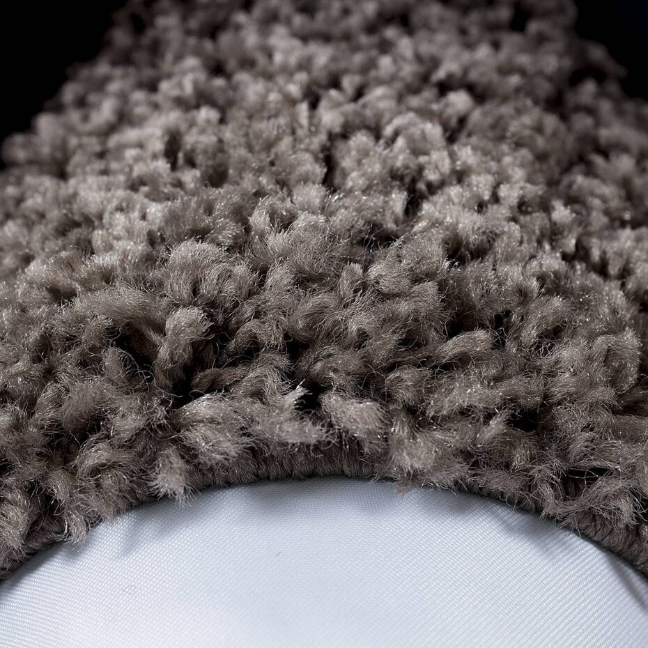 Hoogpolig vloerkleed - Candy Shaggy Taupe Lijstmotief