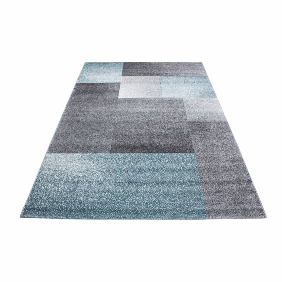Modern geblokt vloerkleed - Broadway Blauw/Grijs Modern geblokt vloerkleed - Broadway Blauw/Grijs