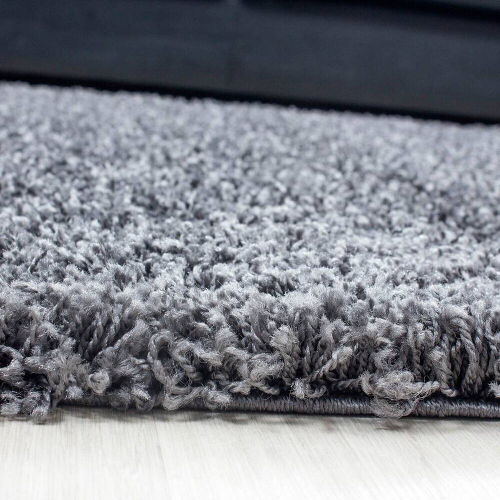 Candy Shaggy Lijstmotief Rond Shaggy vloerkleed -grijs Candy Shaggy Lijstmotief Rond Shaggy vloerkleed -grijs