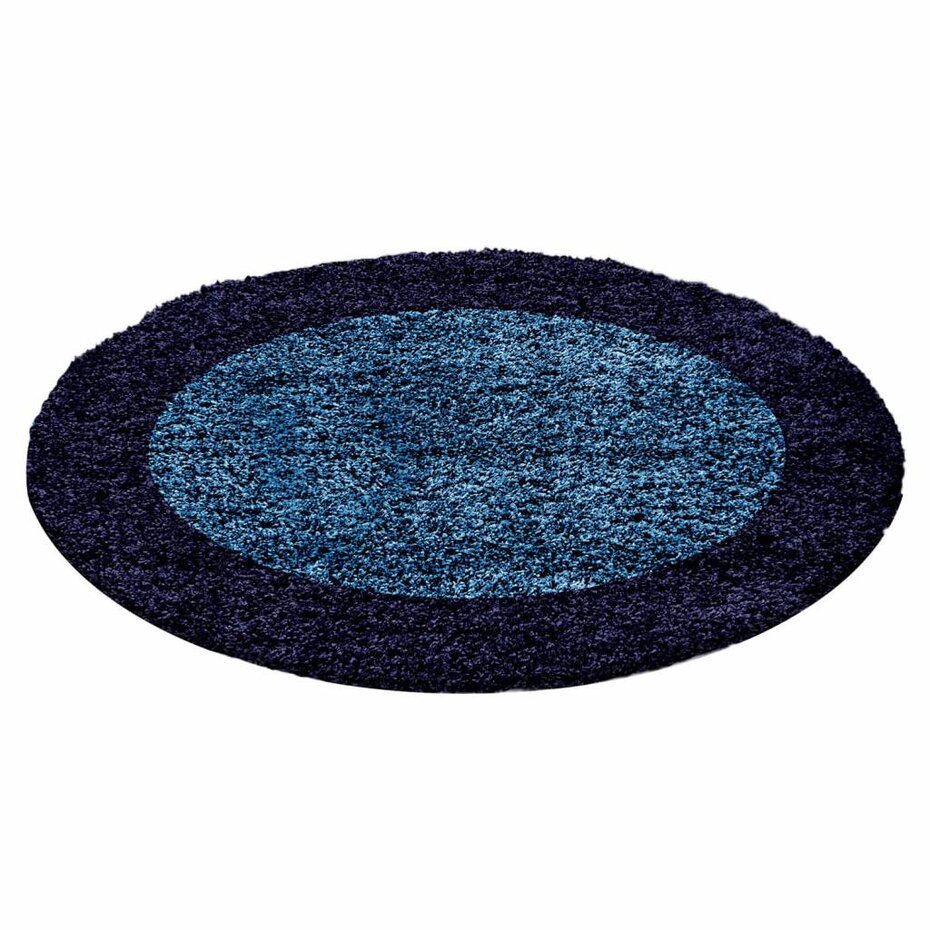 Candy Shaggy Lijstmotief Rond Shaggy vloerkleed - blauw Candy Shaggy Lijstmotief Rond Shaggy vloerkleed - blauw