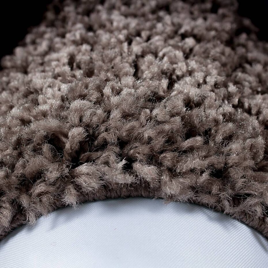 Candy Shaggy Lijstmotief Rond Shaggy vloerkleed - taupe Candy Shaggy Lijstmotief Rond Shaggy vloerkleed - taupe