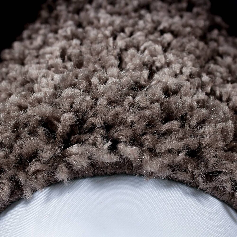 Candy Shaggy Lijstmotief Rond Shaggy vloerkleed - taupe Candy Shaggy Lijstmotief Rond Shaggy vloerkleed - taupe