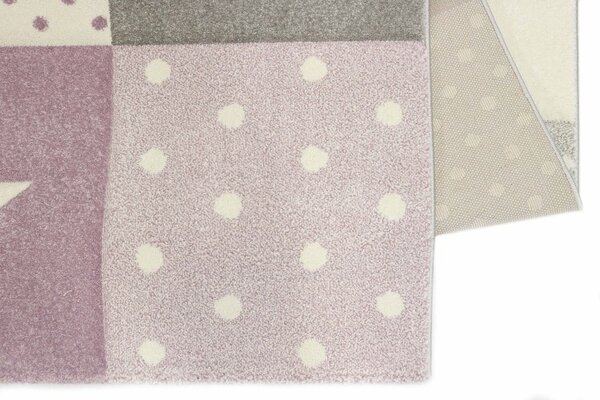 Kids Sterren En Hartjes Kinderkamer paars vloerkleed