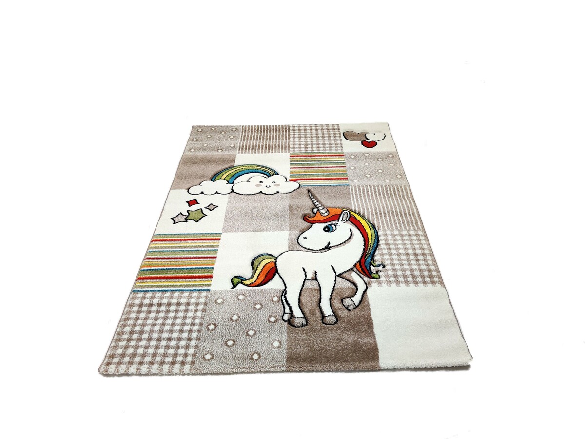 Kids Eenhoorn Beige vloerkleed - Kids Eenhoorn Beige vloerkleed -