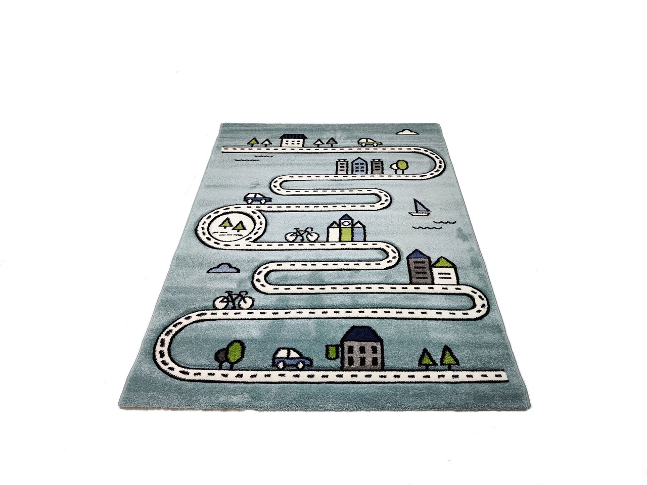 Kids City Blauw vloerkleed - Kids City Blauw vloerkleed -