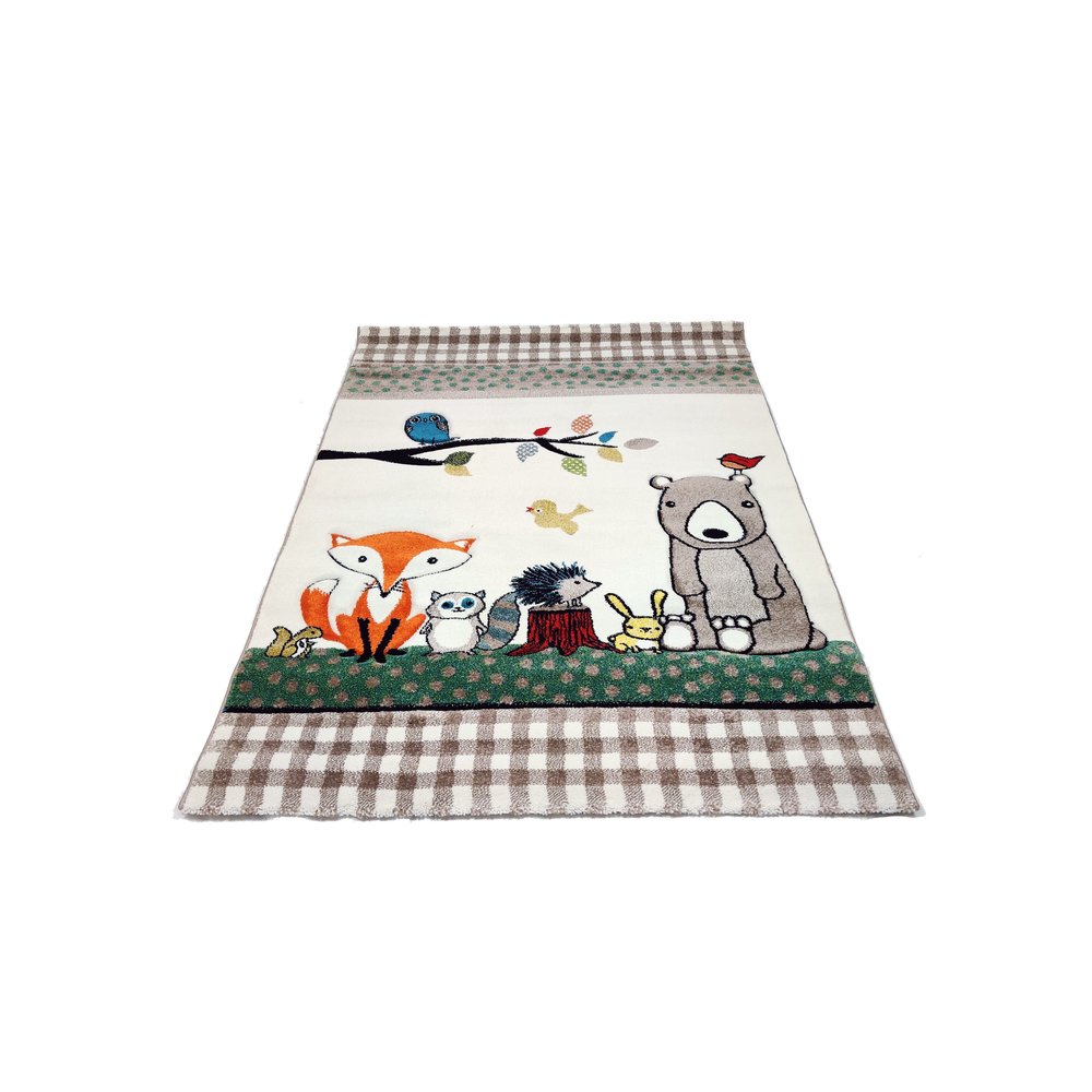 KIDS DIEREN CREAM VLOERKLEED