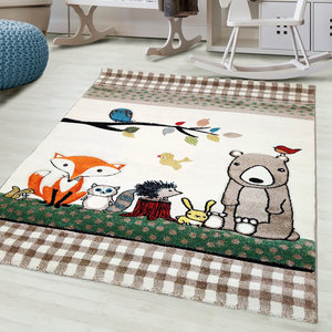 KIDS DIEREN CREAM VLOERKLEED