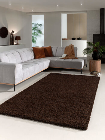 Hoogpolig vloerkleed - Candy Shaggy Bruin