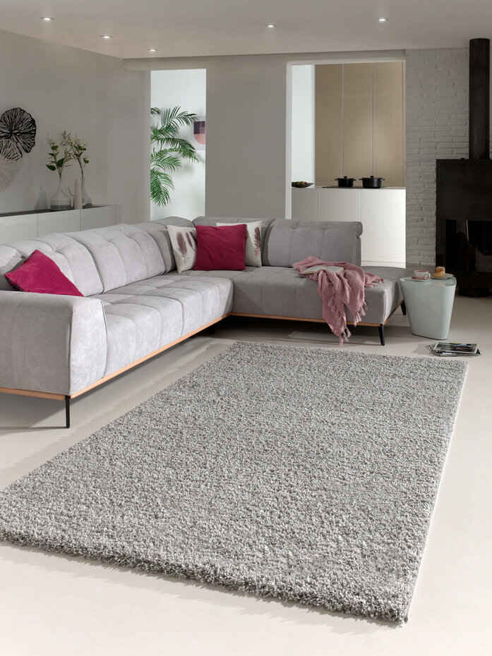Hoogpolig vloerkleed - Candy Shaggy Lichtgrijs