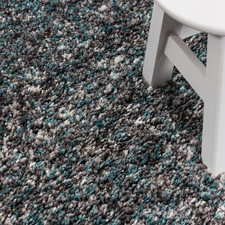Hoogpolig vloerkleed - Lorium gemêleerd Blauw/Grijs/Crème