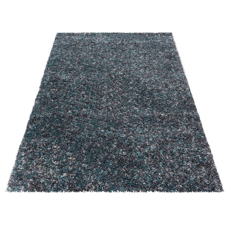 Hoogpolig vloerkleed - Lorium gemêleerd Blauw/Grijs/Crème