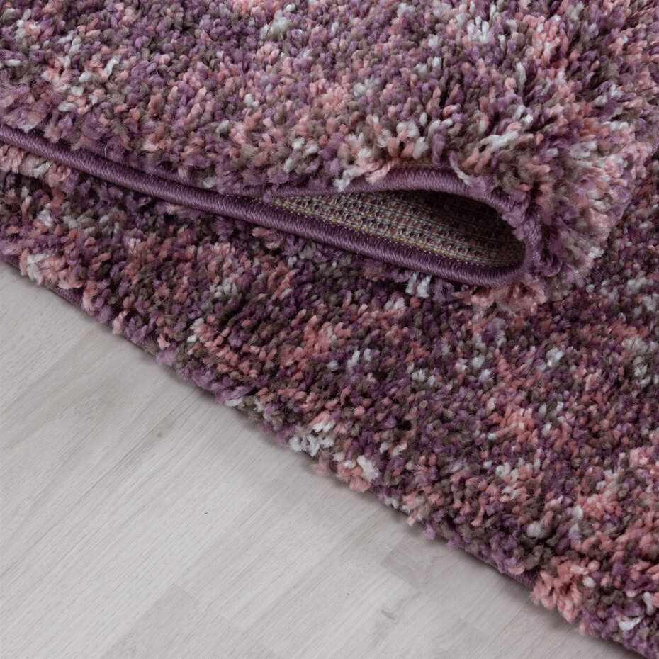 Hoogpolig vloerkleed - Lorium gemêleerd Roze/Paars/Crème