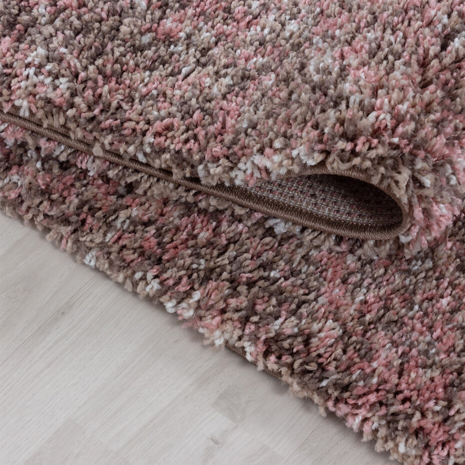 Hoogpolig vloerkleed - Lorium gemêleerd Roze/Beige/Mocca Hoogpolig vloerkleed - Lorium gemêleerd Roze/Beige/Mocca