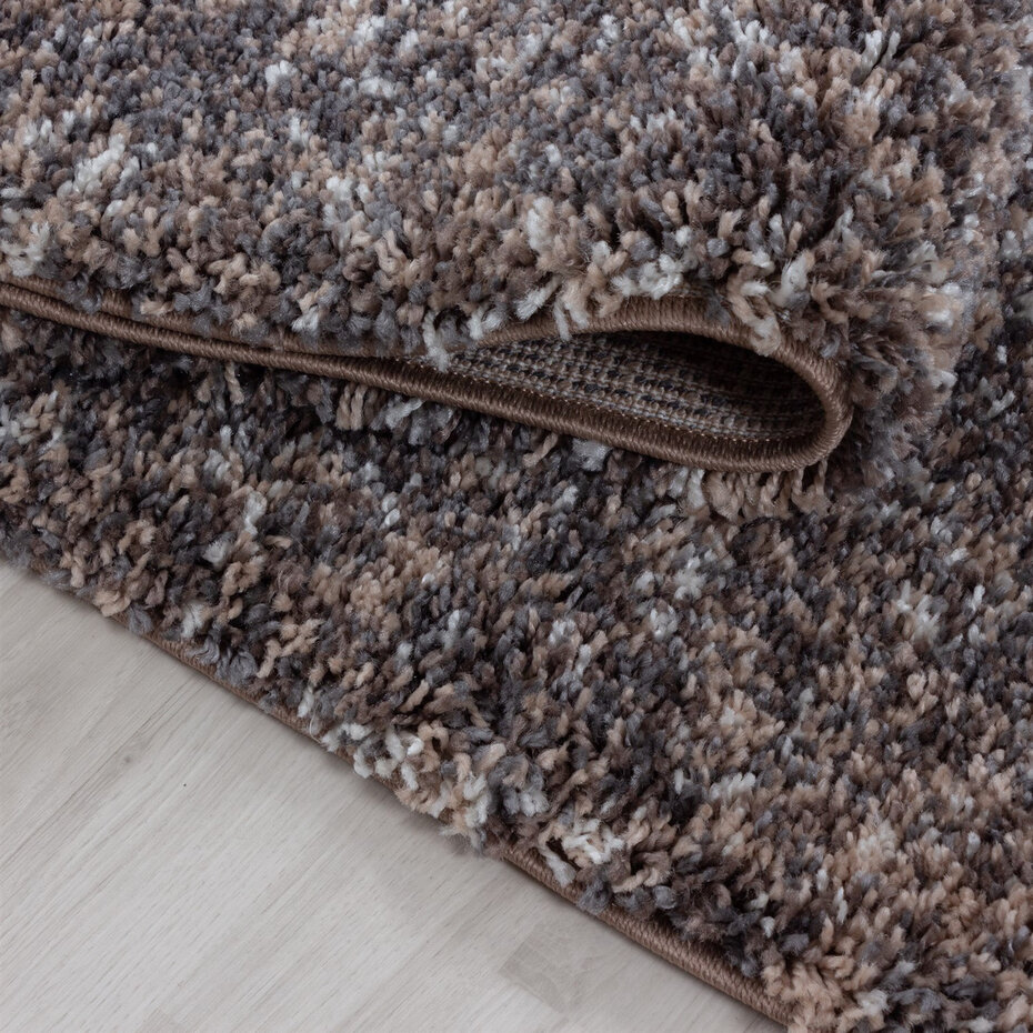 Hoogpolig vloerkleed - Lorium gemêleerd Taupe/Grijs/Beige