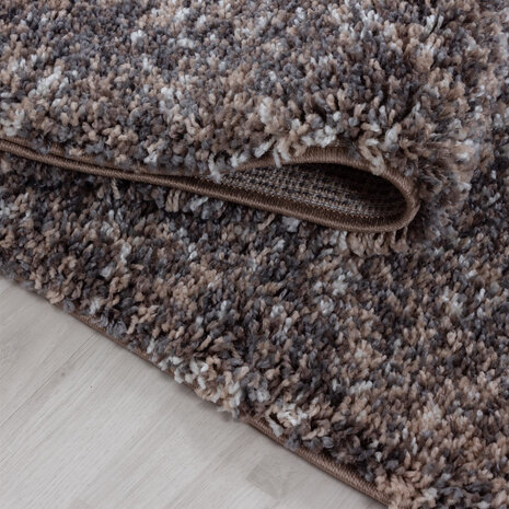 Hoogpolig vloerkleed - Lorium gemêleerd Taupe/Grijs/Beige