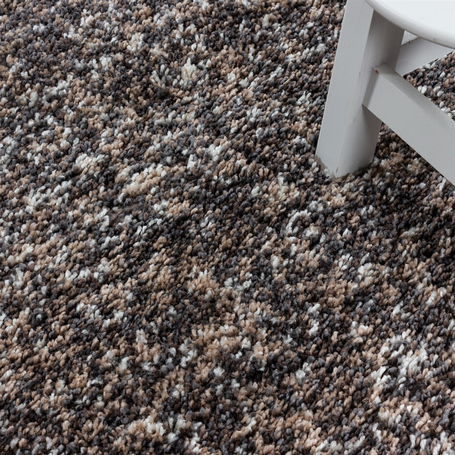 Hoogpolig vloerkleed - Lorium gemêleerd Taupe/Grijs/Beige