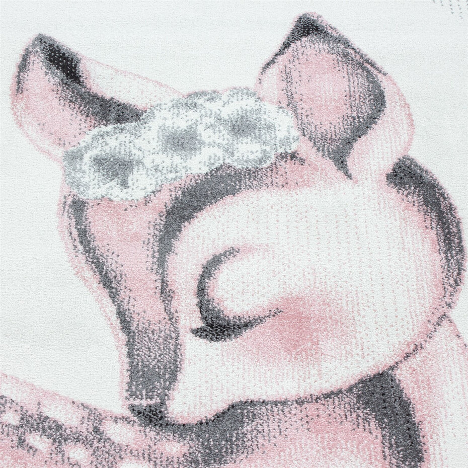 Kids Kinderkamer Roze - Grijs vloerkleed - Bambi Hert