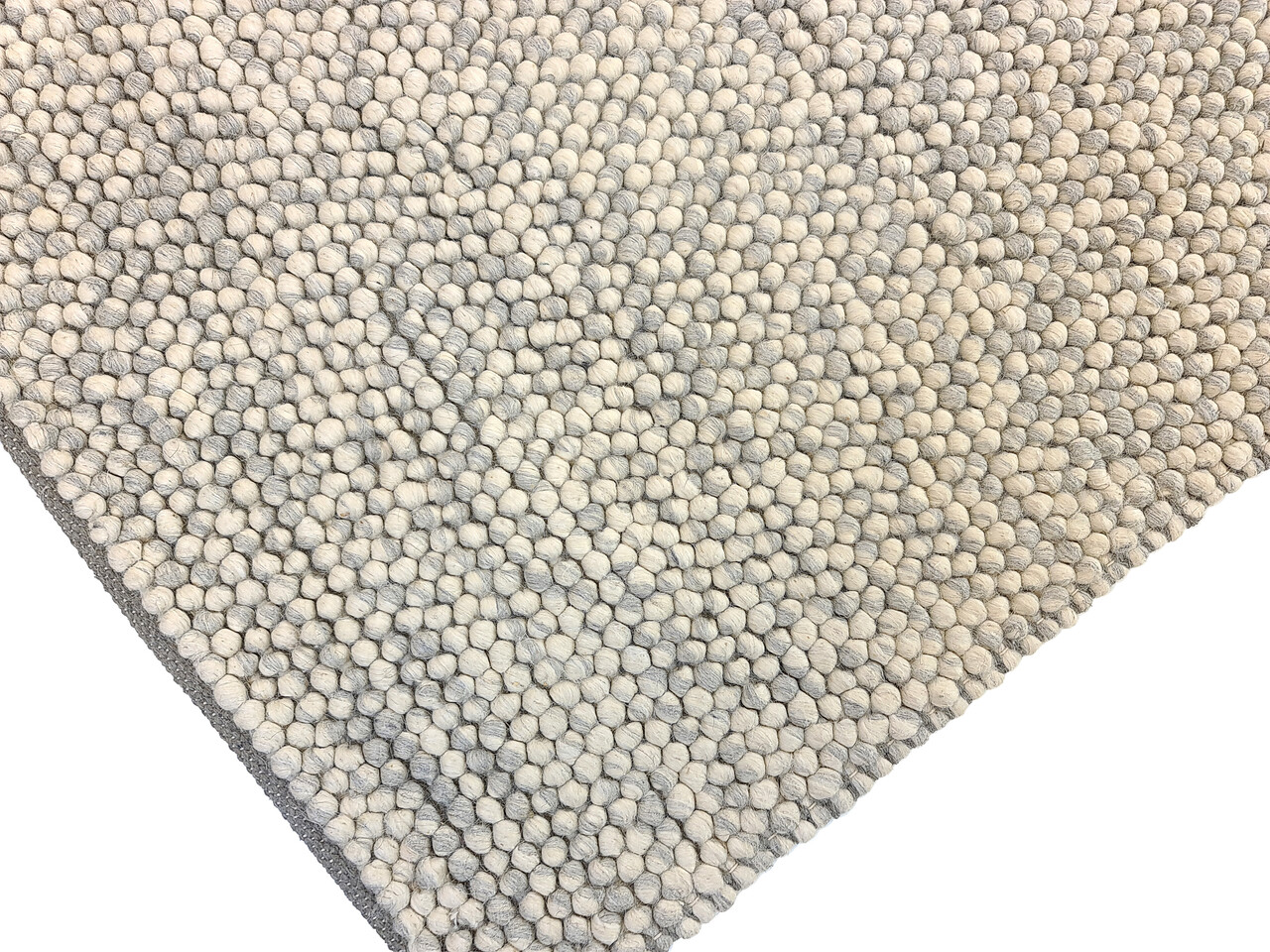 Ventura Bolletjes Lichtgrijs Handgemaakt vloerkleed