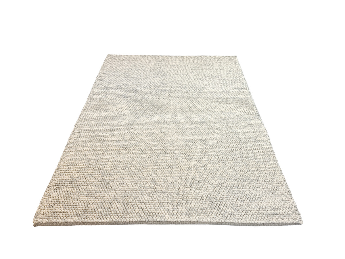 Ventura Bolletjes Lichtgrijs Handgemaakt vloerkleed