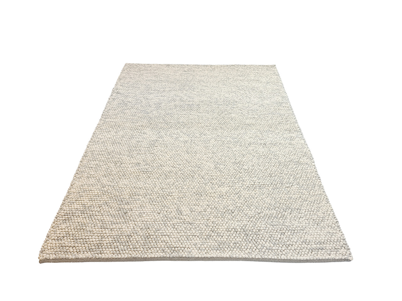 Ventura Bolletjes Lichtgrijs Handgemaakt vloerkleed