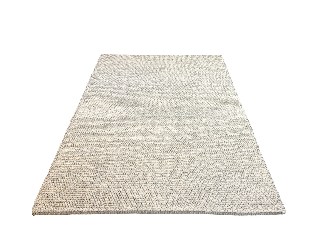 Ventura Bolletjes Lichtgrijs Handgemaakt vloerkleed