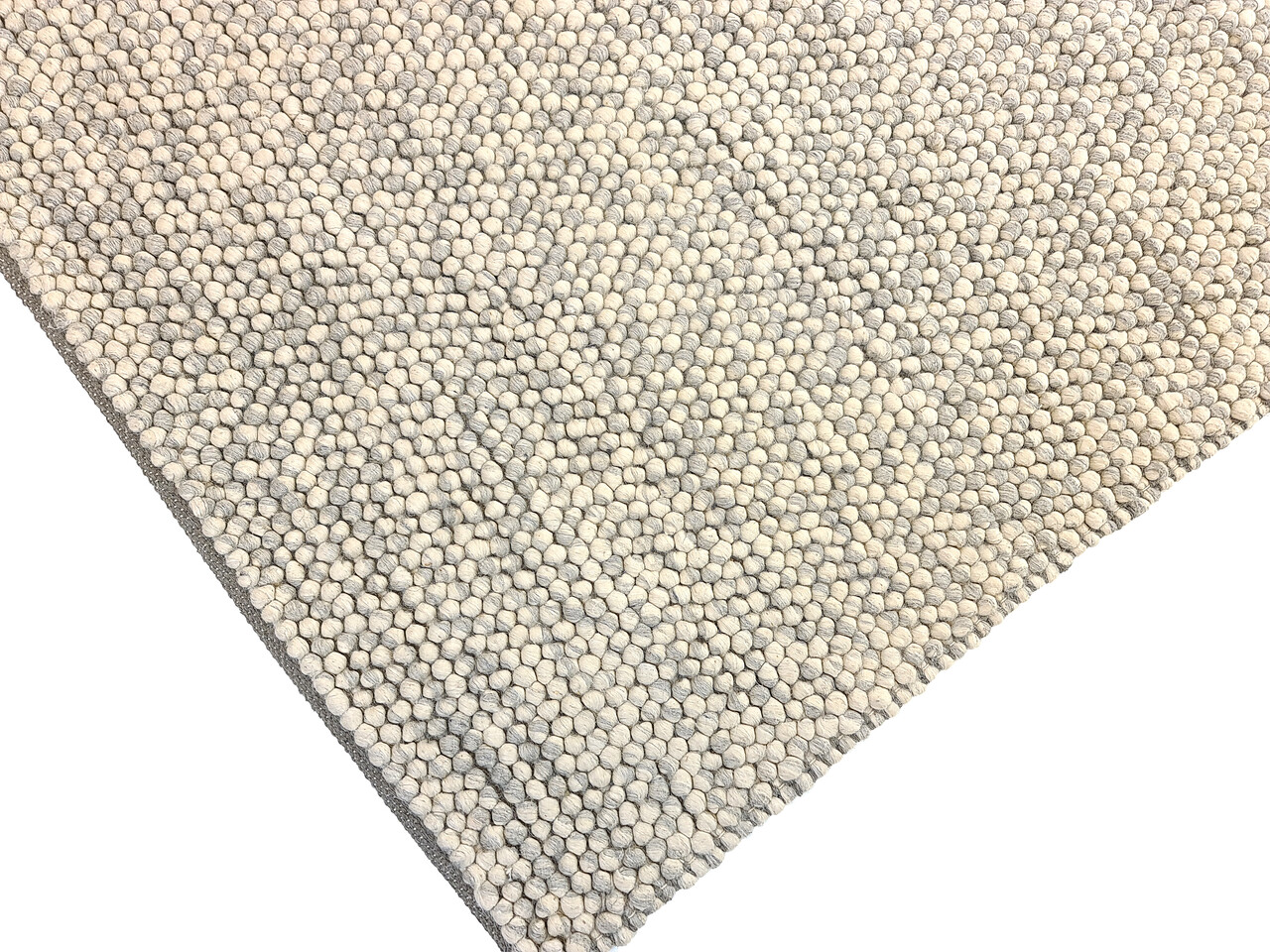 Ventura Bolletjes Lichtgrijs Handgemaakt vloerkleed